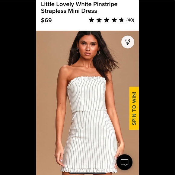 Lulus | Dresses | Lulus White Pinstripe Strapless Dress | Poshmark